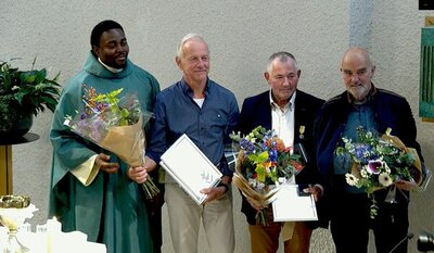 Drie leden St. Caecilia Halfweg jubileren